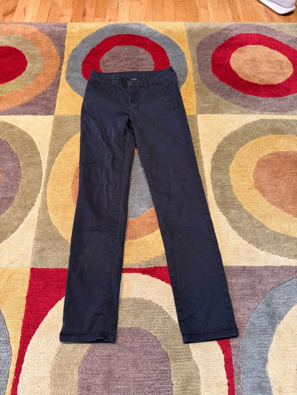 American Eagle Outfitter Black Skinny High Waisted Chino Pants Chinos Size 4